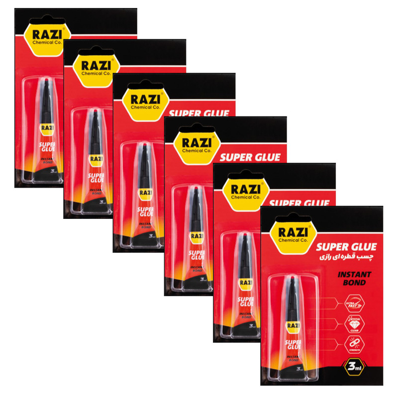 چسب قطره ای رازی مدل 106 حجم 3 میلی لیتر بسته 6 عددی